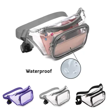 

Transparent Adjustable Belt Bag Minimalist style Trend classic Clear Pack Waterproof Cute Waist Bag Zip Purse Outdoor fanny pack