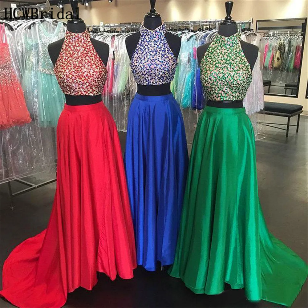 Роскошный темно-синий длинное вечернее платье из 2 предметов трапециевидной формы с бисером и кристаллами атласные вечерние платья высококачественные женские вечерние платья