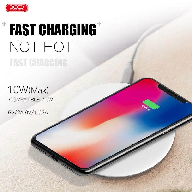 XO WX01Qi 10 Вт Беспроводное зарядное устройство для iPhone 11 Pro Max XR быстрое зарядное устройство Беспроводная зарядка для samsung S9 Note 10 зарядное устройство