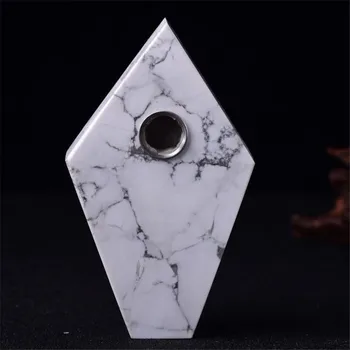 

Wholesale Engraved Natural White Turquoise Quartz Carved Crystal Smoking Pipes