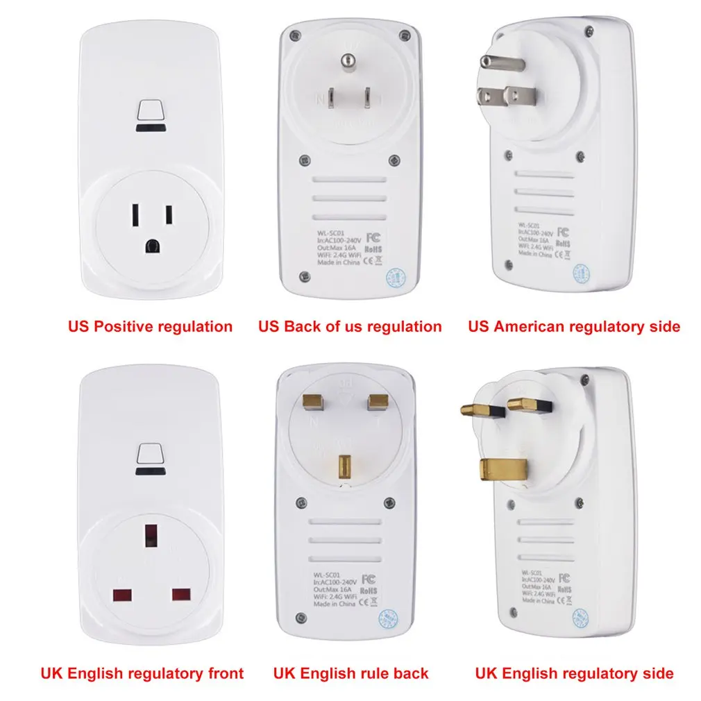 Smart Plug 10A Wifi беспроводной умный монитор питания EU AU UK US розетка переключатель для ECHO для ALEXA для GOOGLE розетка