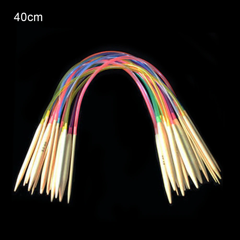 

40-120cm Colorful Sewing Needles Set Bamboo Circular Crochet Knitting Needles Set Multicolor tube pattern clothes sewing
