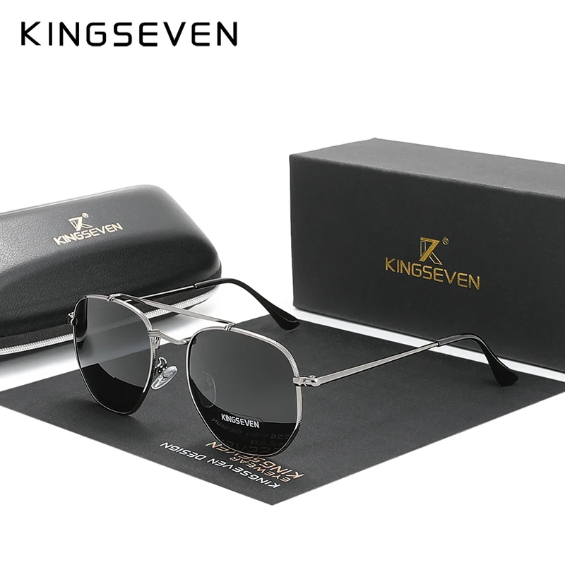 Kingseven Authentic Vintage Sunglasses Men Polarized Women Hexagon Sun  Glasses Stainless Steel Lunette De Soleil Femme N7748 - Sunglasses -  AliExpress