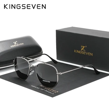 

KINGSEVEN Authentic Vintage Sunglasses Men Polarized Women Hexagon Sun Glasses Stainless Steel Lunette De Soleil Femme N7748