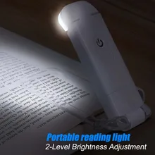 Lampe de lecture Portable à LED, luminosité réglable, Protection des yeux, pince, livre, signet, Rechargeable, USB