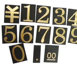 Étiquettes de prix combinées, bâton en plastique or Cube de prix numérique, ensemble de lettres et de chiffres 