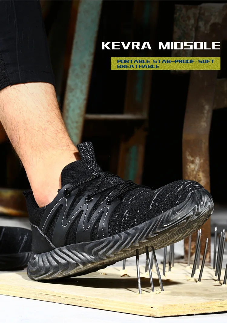 Indestructible Outdoor Steel Toe Cap Safety Shoes Mens Soft Comfortable Wear resistant Construction Work Electric Welding Shoes