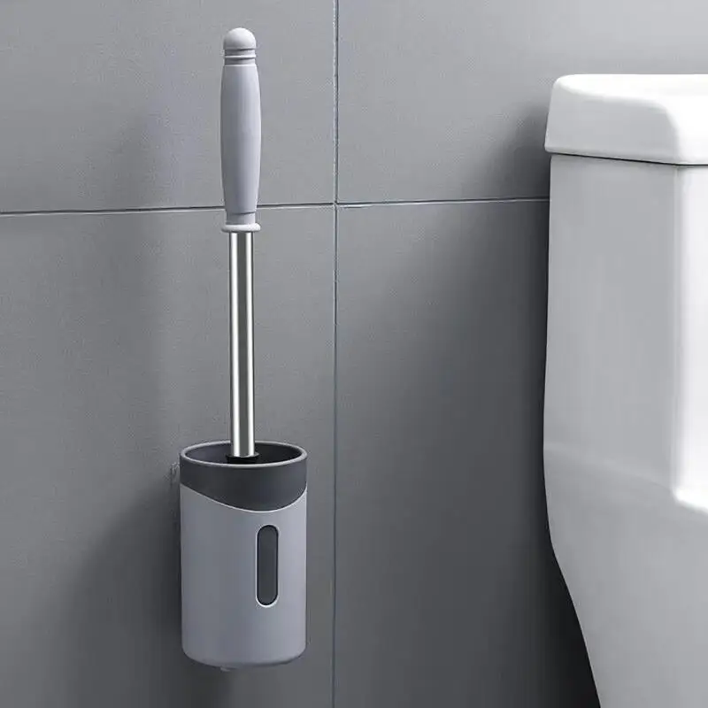 Toilet Brushes Wall-Mounted Long Handle Toilet Cleaner Brush with Base Bathroom WC Tools