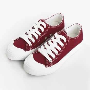 

Small white canvas shoes female 2019 autumn new lace flat casual canvas shoes
