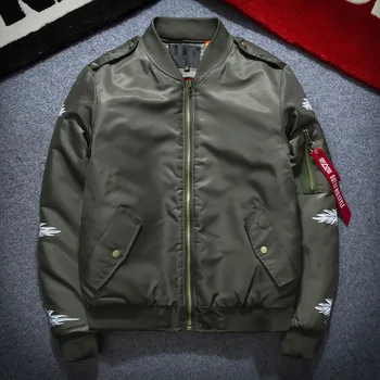 

Free shipping Feather Print Couple Flying Air Force Jacket Men Ma-1 Bomber Jacket Spring/Autumn Military Outwear Fashion Coat