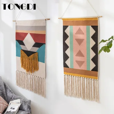 

TONGDI Tassels Tapestry Vivid Elegant Individual Fantasy Modern Art Wall Hanging Mat Decor For Home Parlor Bedroom LivingRoom