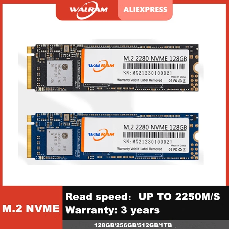 Walram M.2 SSD 128GB 256GB 512GB 1TB SSD 2TB hard Drive M2 ssd m.2 NVMe pcie SSD Internal Hard Disk For Laptop Desktop MSI best ssd internal hard drive