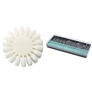 

10 x Nail Art Tips Gel Acrylic Display Practice Wheel & 1box Polishing Kit 30 Poli Mill 3/32 inch Manicure Pedicure