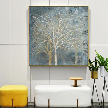 

Abstract Oil Painting Posters and Prints Wall Art Canvas Painting Abstract Trees Decorative Pictures for Living Room No Frame