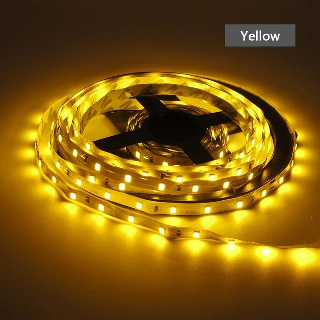 Yellow Светодиодный полосы 12 V светильник RGB SMD 2835 Водонепроницаемый, для детей от 1 года до 5 лет м 60 светодиодный/M RGB светодиодный светильник s полосы 12 вольт лента лампа диод светодиодный полосы ТВ Подсветка - Испускаемый цвет: Yellow