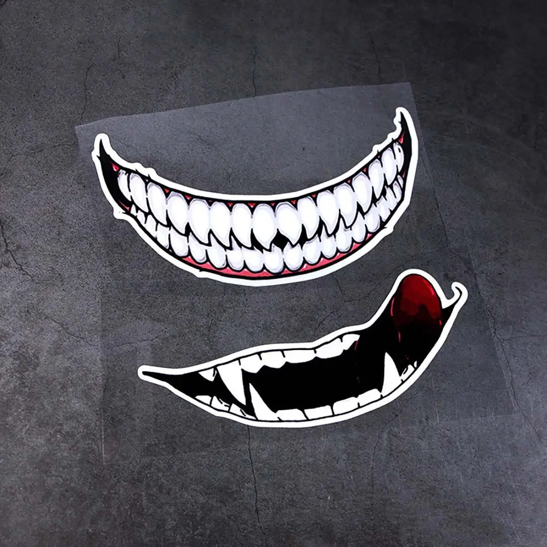 Motorcycle Helmet Sticker Evil Tooth Diy Car Styling Decals Self