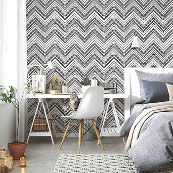 

PVC Sticker Geometric Wavy Pattern Thick Wallpaper Self-Adhesive Waterproof Moisture-Proof Bedroom TV Backdrop Wall Wallpaper