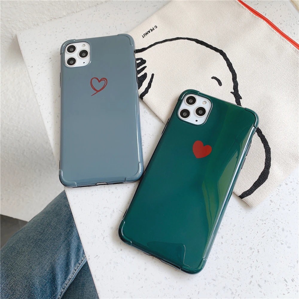 IMD чехол для телефона Love heart iPhone 6 S 7 8 Plus милый глянцевый 11 Pro Max XR XS X задняя крышка |