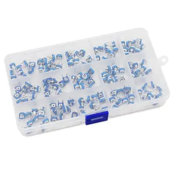 

150 Pcs Adjustable Electrolytic Capacitors Boxed Kit Electronic DIY Kit Assortment Fine-tuning Horizontal Kit 15 kinds of parts