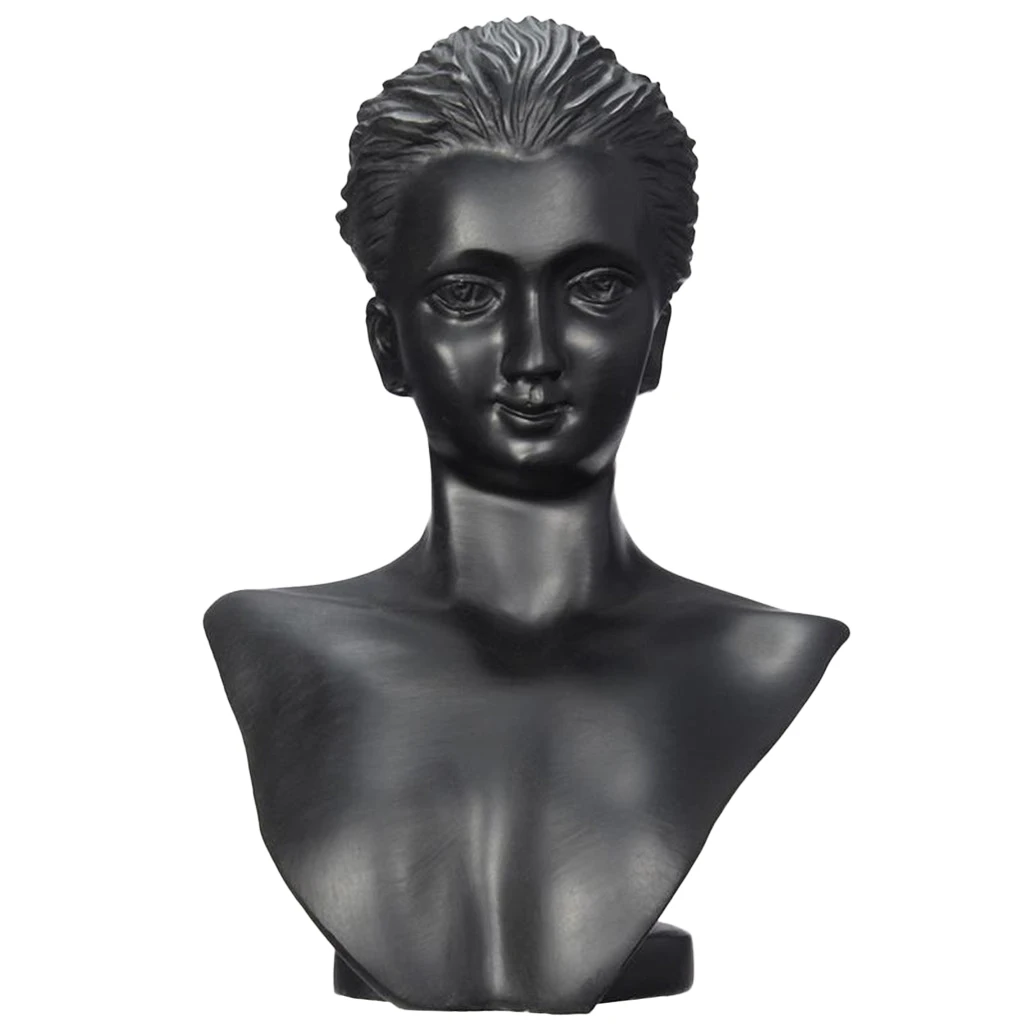 Black Resin 3D Mannequin BUST Lady Figure Display Necklaces Earring Jewelry Black Resin 3D Mannequin BUST Lady Figure Display Necklaces Earring Jewelry