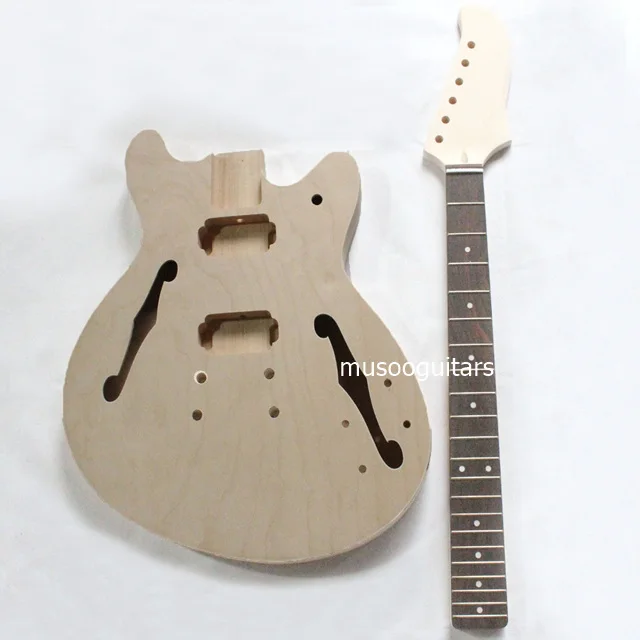 Проект ELECTRI SEMI-HOLLOW корпус гитары комплект DIY со всеми аксессуарами | Спорт и