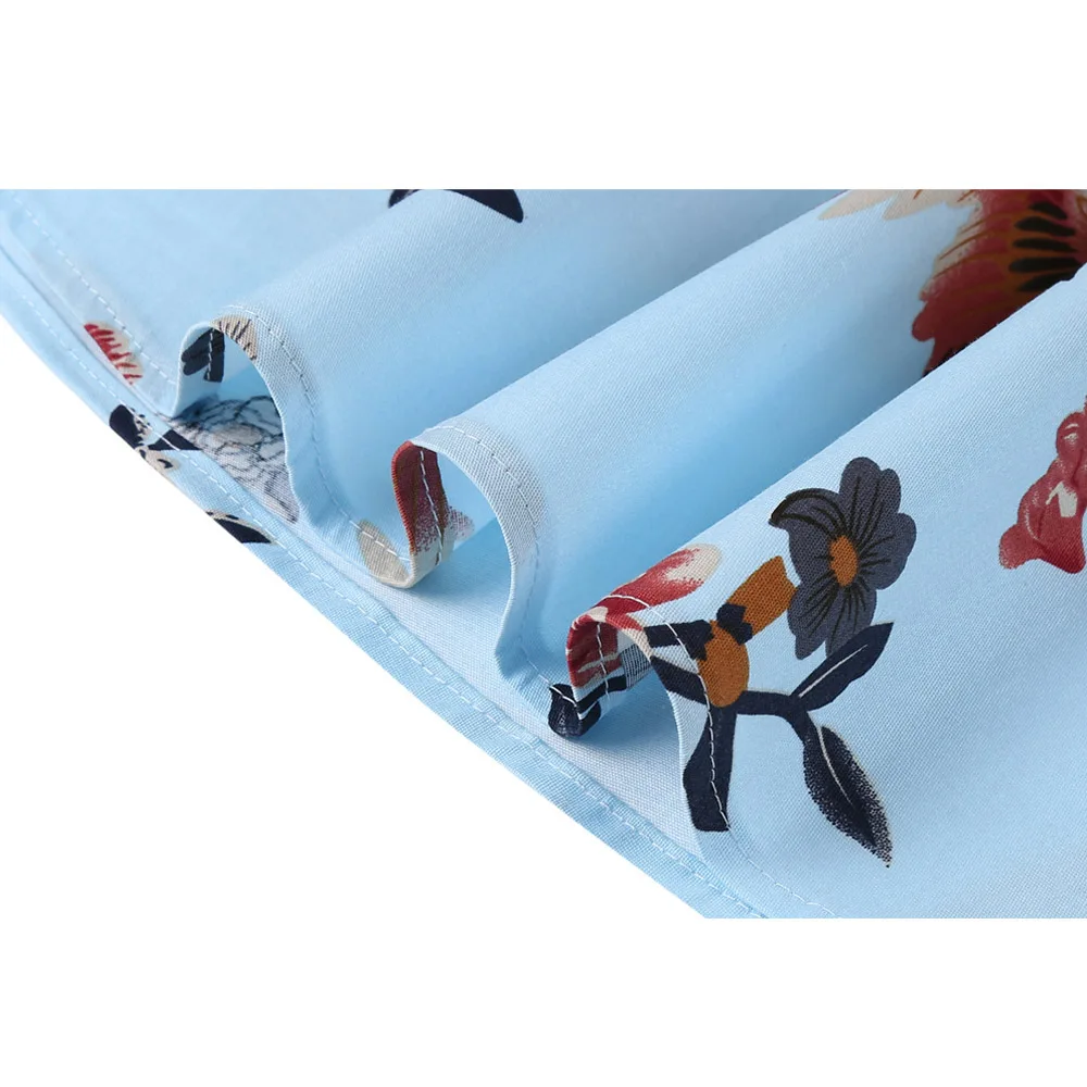 Осенняя винтажная повседневная юбка в стиле ретро, 50s 60 s, модные женские плиссированные юбки миди с высокой талией и цветочным принтом в виде птиц и животных