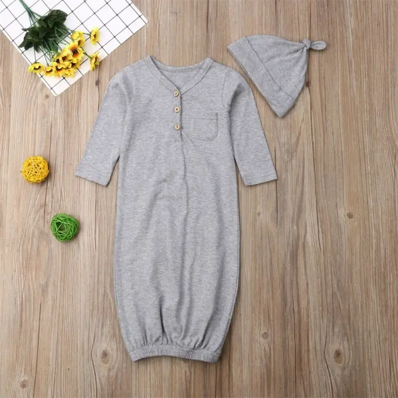 DE Neugeborenes Baby Feste Schlafsack младенческой Schlafsack обертывание пеленать шляпа 2 шт