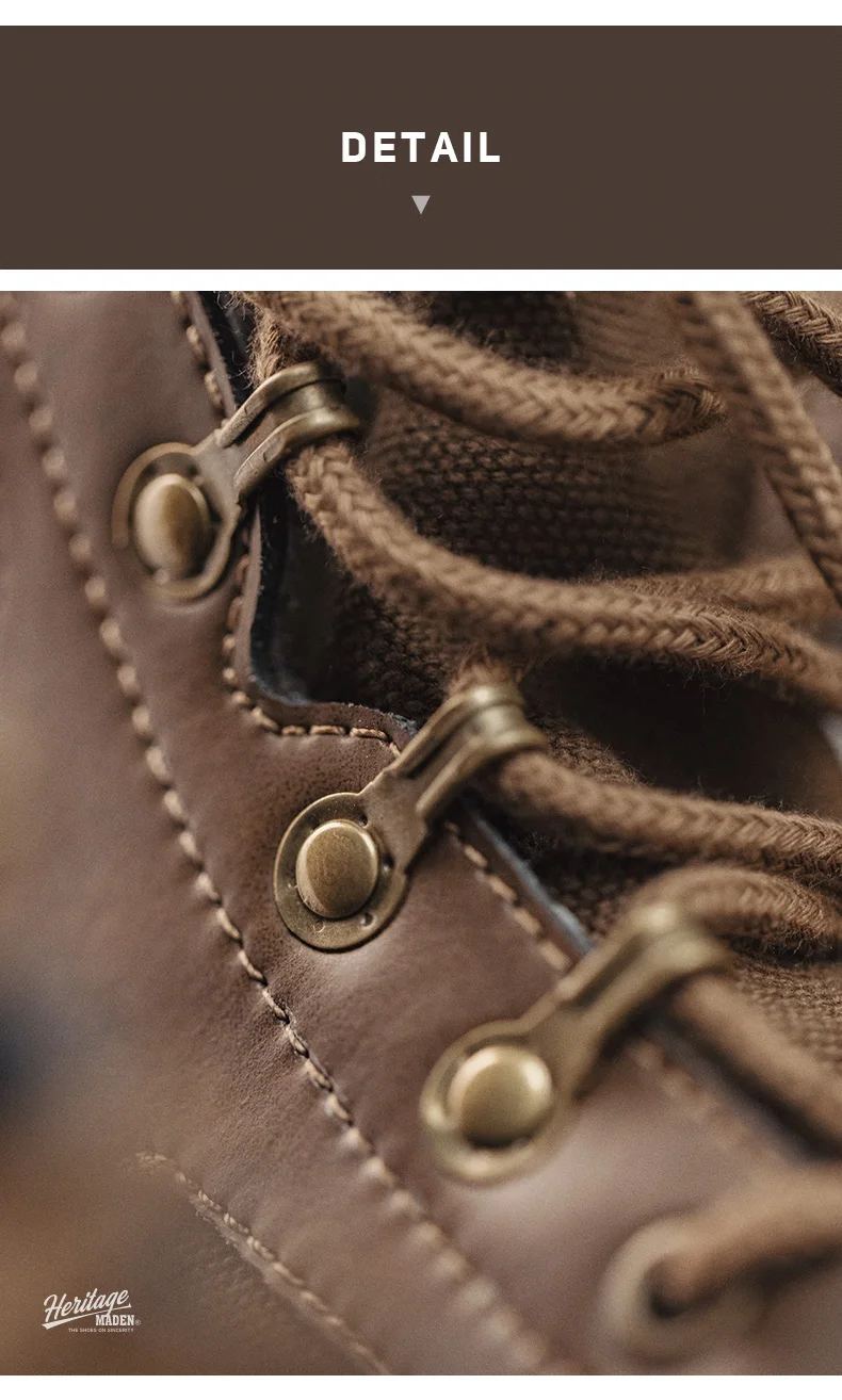 Maden Men's Genuine Leather Desert Boots Mid Retro High Street Martin Boots British Combat Boots Work & Safe Motorcycle Boot