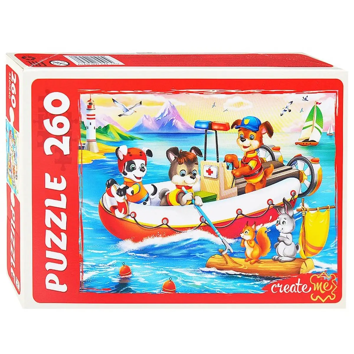 Пазлы 260 &quotСмелые щенки-спасатели&quot |