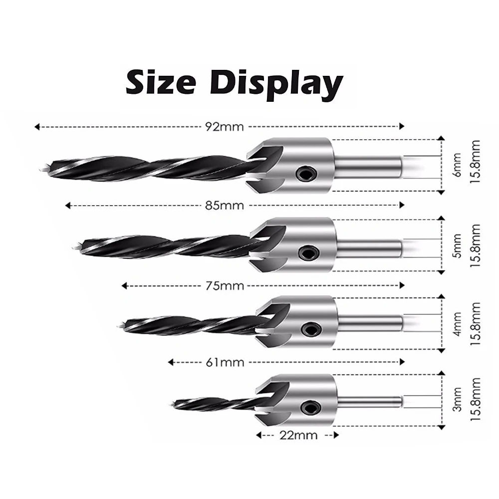  Countersink Drill Woodworking Drill Bit Set Drilling Pilot Holes