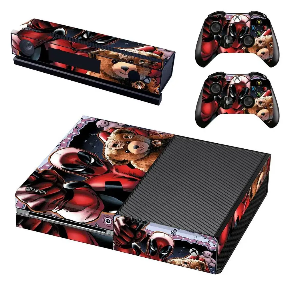 Наклейка для xbox one s Deadpool Vinly, наклейки для кожи, наклейки Pegatinas Adesivos для xbox one, консоль Kinect, два контроллера