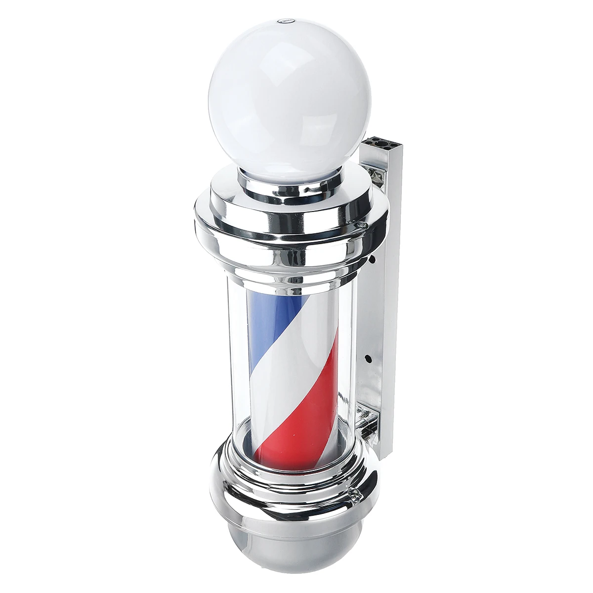 LED Barber Shop Sign Pole Light Red White Blue Stripe Design Roating Salon Wall Hanging Light Lamp Beauty Salon Lamp