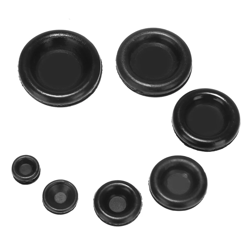 170Pcs Black Rubber Grommet Firewall Hole Plug Retaining Ring Set Car Electrical Wire Gasket Kit For Cylinder Valve Water Pipe