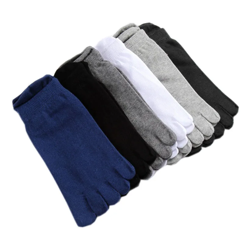 5 Pairs Athletic Sport Toe Socks Cotton Breathable Sweat-Absorbing Deodorant Fitness Running Hiking Travel Boat Sock Five Finger