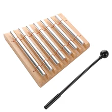 1 шт. китайский стиль колокольчик с деревянным молотком 7 тон настольный колокольчик с молотком для детей дошкольного возраста образовательный музыкальный перкуссия