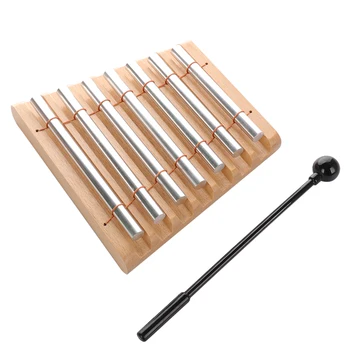 

1 Pcs Chinese style Chime With Wood Hammer 7 Tone Tabletop Chime with Mallet for Children Toddler Educational Musical Percussion