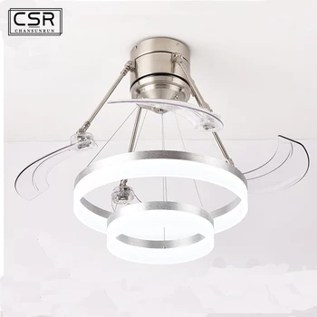 

48 Inch LED Ceiling Fans with Light Invisible Leaves Fan Lamp Modern Creative Fan Light Living Room Dining Room Bedroom Lighting