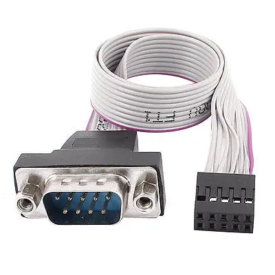 

RS-232 Serial D-Sub DB9 to 9P M/F IDC Flat Ribbon Cable Connector 32cm Length