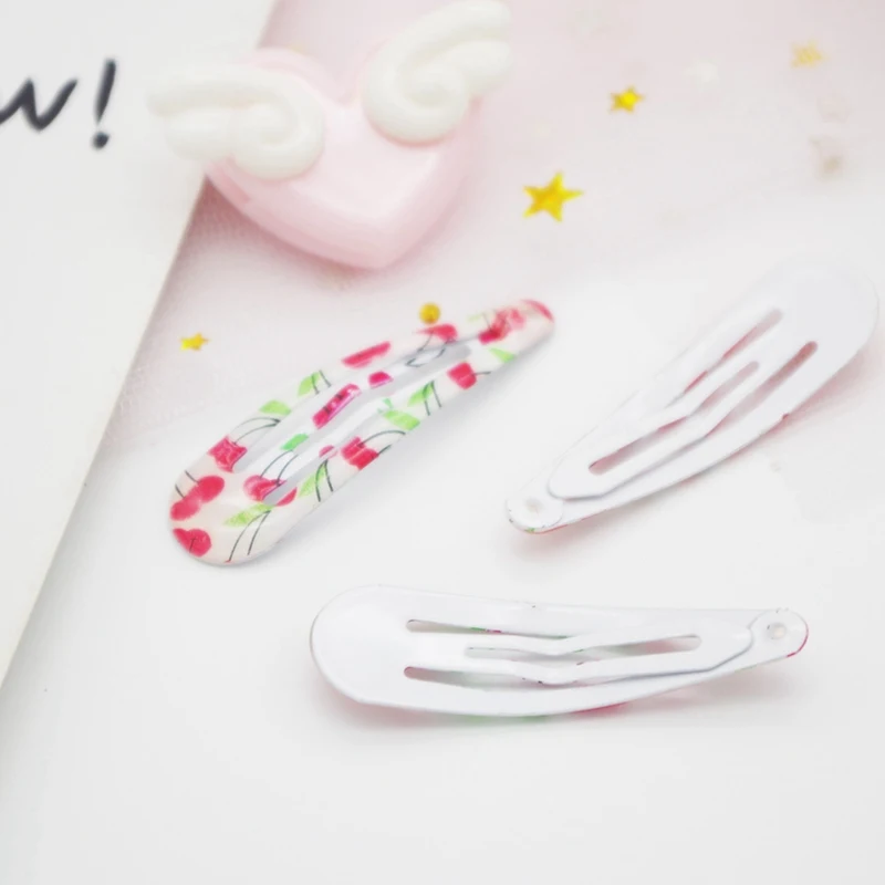 6Pcs/Set Fashion Hair Accessories Girls Cute Print Flower Cherry Hair Clip Lovely Hairpin Barrettes Headwear