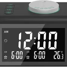 Fm-радио светодиодный, зеркало с будильником, сабвуфер, музыкальный плеер, Повтор рабочего стола с зарядным устройством 2usb