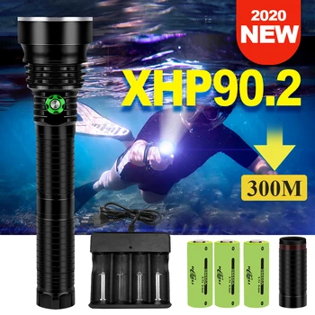 

Drop shipping Diving Flashlight XHP90.2 Underwater Scuba Flashlights 100M Safety Dive Light Torch Lantern for Under Water Sports