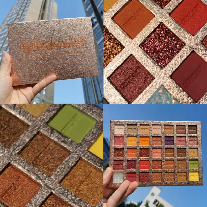 GUICAMI 35 Color Make Up Eye Shadow Palette Pearlescent Glitter Mashed Potato Sequin Matte Eye Shadow Pallete Cosmetics TSLM1