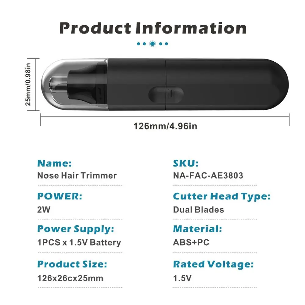 Nose Hair Trimmer Neck Eyebrow Safety Face Care Hair Trimmer Shaving Men Small Razor Beard Face Hairs Trimer for Nose and Ear