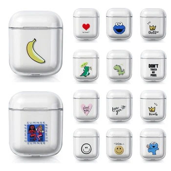 

Case For AirPods Case Cover Coque Wireless Bluetooth Headphones Transparent Hard PC Cover On Apple Air Pods 2 1 Funda Capa