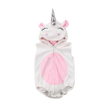 

Costume Newborn Infant Kid Baby Girls Romper Cotton Long Sleeve Zipper Unicorn Romper Jumpsuit Jumper Outfits Hooded Clothes Hot