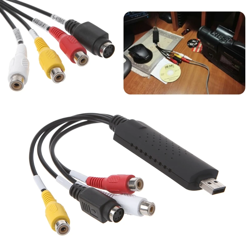 USB 2,0 Карта видеозахвата адаптер ТВ DVD VHS DVR конвертер видео карта для компьютерной камеры