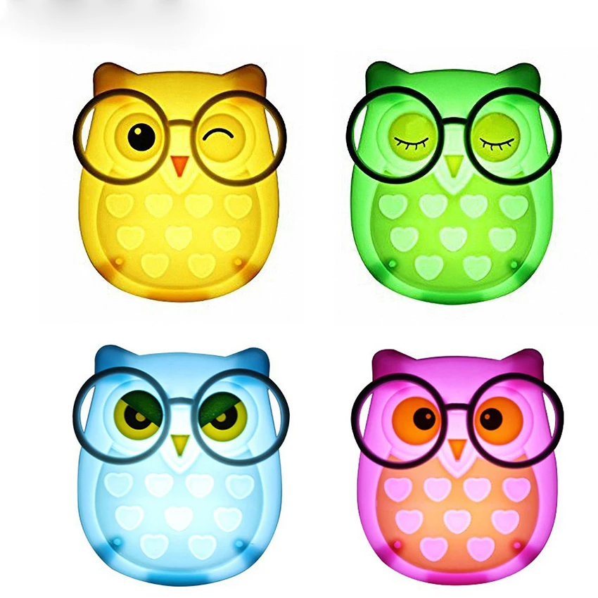 

Cartoon Cute Owl Led Night Light Auto Light Sensor Control Nightlight Wall Lamp for Kids Baby Nursing Bedroom Decoration Light