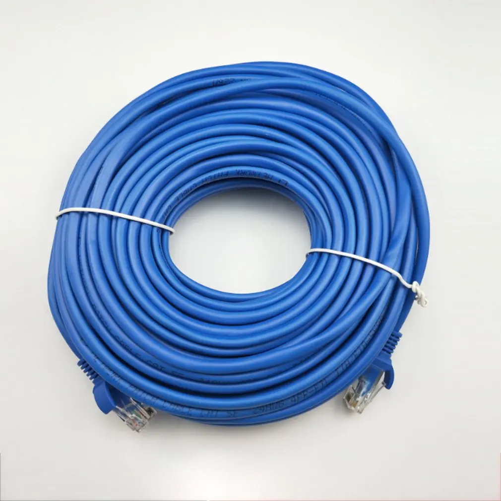 5/10/15/20/25/30/50 CAT5 100 м RJ45 кабелей Ethernet разъём Ethernet Интернет сетевой кабель шнур провод из точек и линий синего Rj 45 Lan CAT5