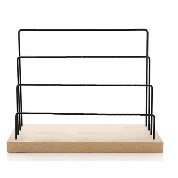 

4-Tier Wooden Earrings Hanging Rack Organizer Showcase Hanging Jewelry Organizer Holder Metal Display Stand