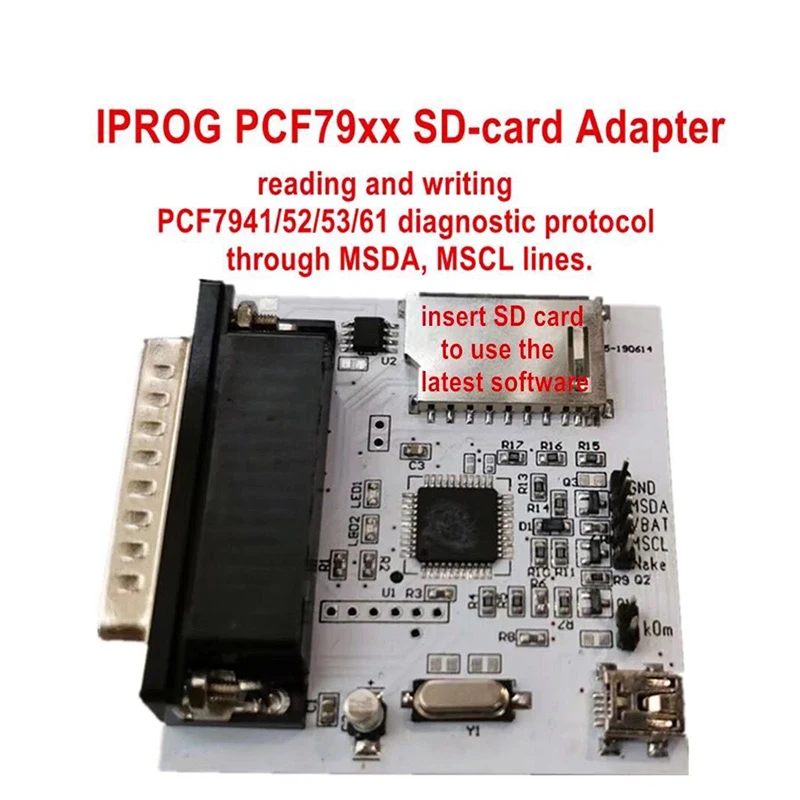 PCF79xx adapter Автомобиль Iprog+ V80 программист поддержка IMMO+ коррекция пробега+ сброс подушки безопасности Iprog Pro до Замена Carprog/Digiprog/Tango - Цвет: PCF79xx adapter